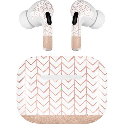 Rose Gold Herringbone AirPods Pro 2nd Gen Skin