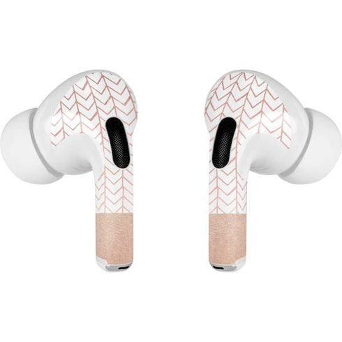 Rose Gold Herringbone AirPods Pro 2nd Gen Skin