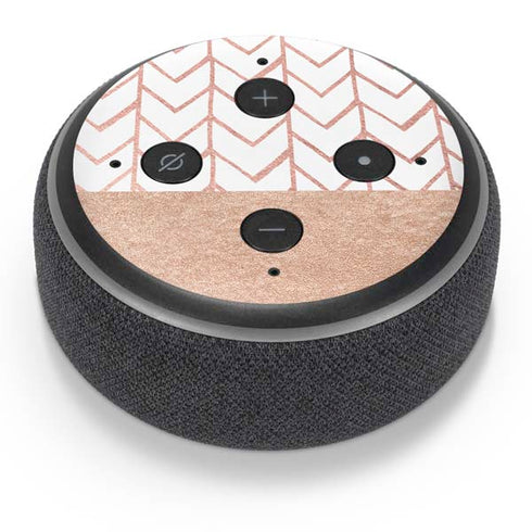 Rose Gold Herringbone Amazon Echo Dot Skin