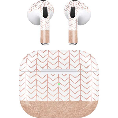 Rose Gold Herringbone Apple AirPods (3rd Gen 2021) Skin