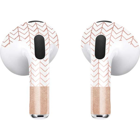 Rose Gold Herringbone Apple AirPods (3rd Gen 2021) Skin