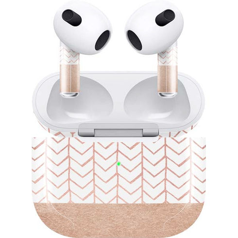 Rose Gold Herringbone Apple AirPods (3rd Gen 2021) Skin