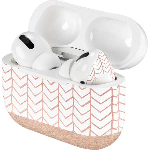 Rose Gold Herringbone Apple AirPods Pro Skin