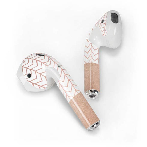 Rose Gold Herringbone Apple AirPods Skin