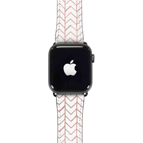 Rose Gold Herringbone Apple Watch Band 42-44mm
