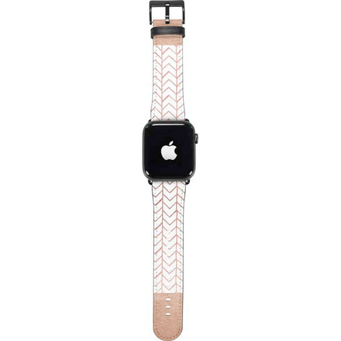 Rose Gold Herringbone Apple Watch Band 42-44mm