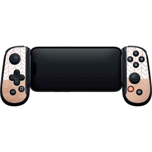 Rose Gold Herringbone Backbone One for iPhone Game Controller Skin