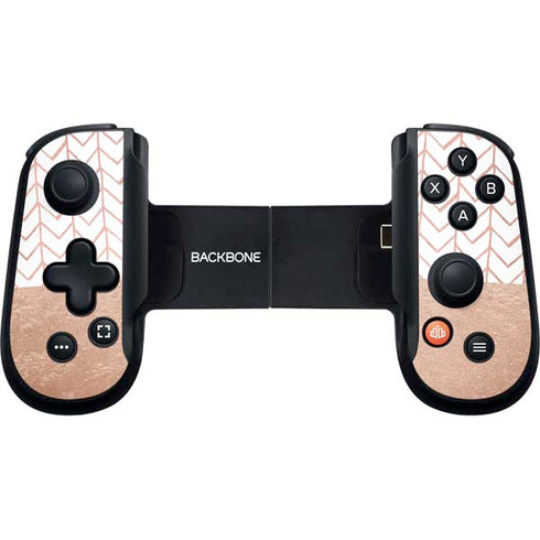 Rose Gold Herringbone Backbone One for iPhone Game Controller Skin