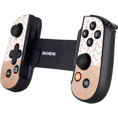 Rose Gold Herringbone Backbone One for iPhone Game Controller Skin