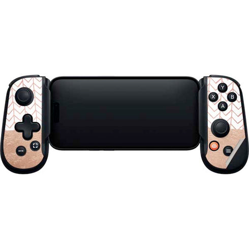Rose Gold Herringbone Backbone One for iPhone Game Controller Skin