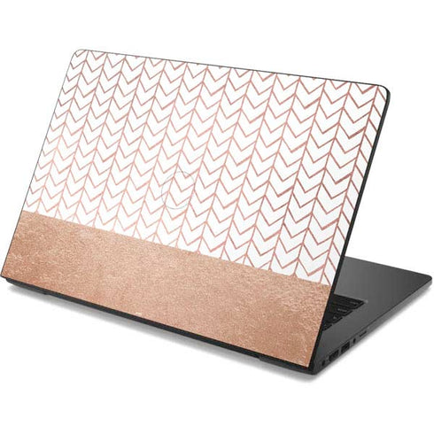 Rose Gold Herringbone Dell Chromebook Skin