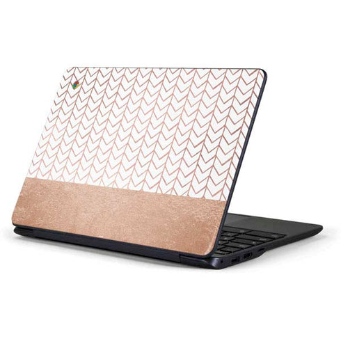 Rose Gold Herringbone Samsung Chromebook Skin