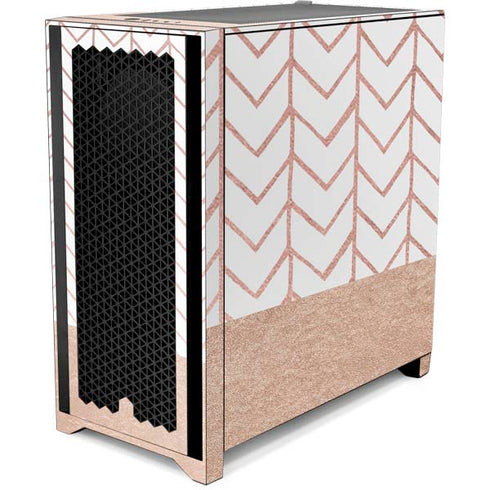 Rose Gold Herringbone Corsair 4000D Tempered Glass Mid-Tower ATX Case Skin