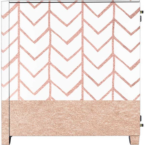 Rose Gold Herringbone Corsair 4000D Tempered Glass Mid-Tower ATX Case Skin