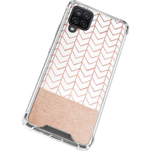 Rose Gold Herringbone Galaxy A12 Clear Case