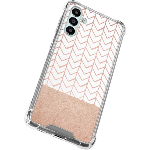 Rose Gold Herringbone Galaxy A13 5G Clear Case