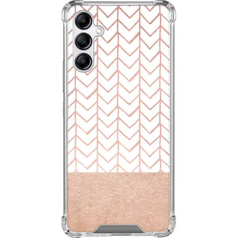 Rose Gold Herringbone Galaxy A14 5G Clear Case