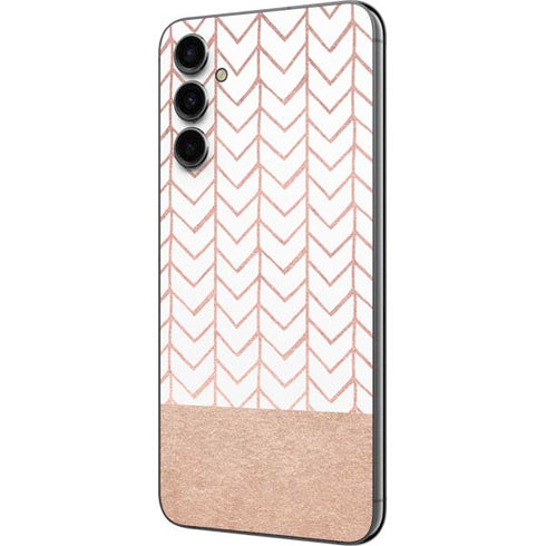 Rose Gold Herringbone Galaxy A14 5G Skin