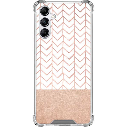 Rose Gold Herringbone Galaxy A15 5G Clear Case