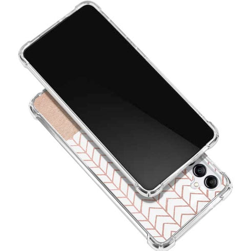 Rose Gold Herringbone Galaxy A15 5G Clear Case