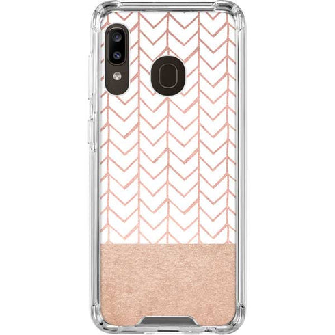 Rose Gold Herringbone Galaxy A30 Clear Case
