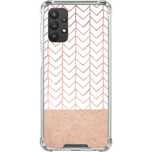 Rose Gold Herringbone Galaxy A32 5G Clear Case