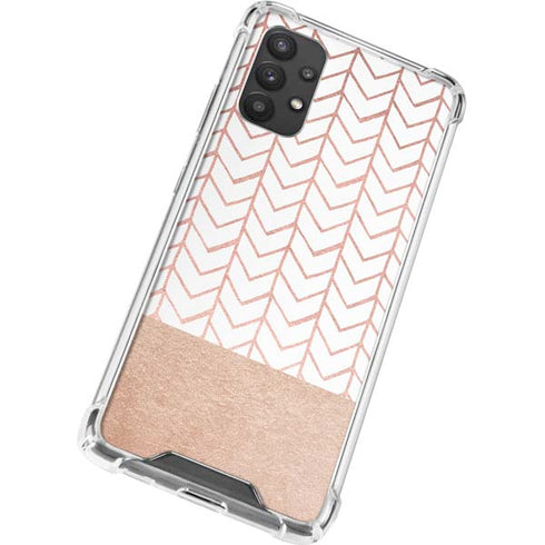 Rose Gold Herringbone Galaxy A32 5G Clear Case