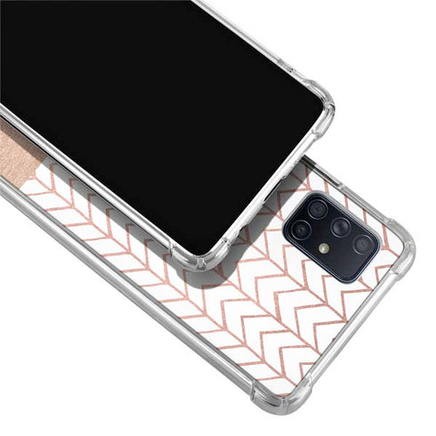 Rose Gold Herringbone Galaxy A51 5G Clear Case