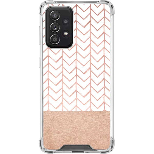 Rose Gold Herringbone Galaxy A52 5G Clear Case
