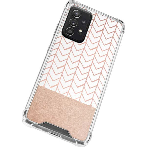 Rose Gold Herringbone Galaxy A52 5G Clear Case