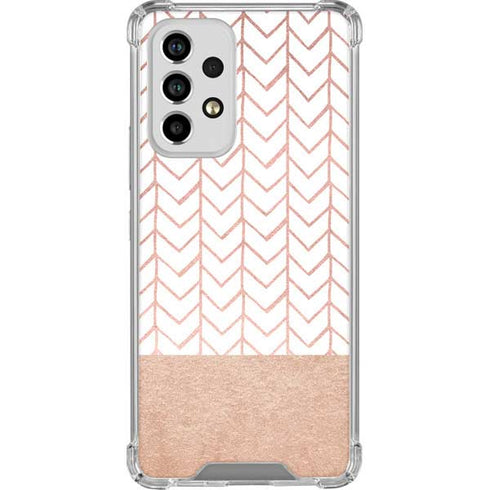 Rose Gold Herringbone Galaxy A53 5G Clear Case