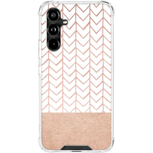 Rose Gold Herringbone Galaxy A54 5G Clear Case