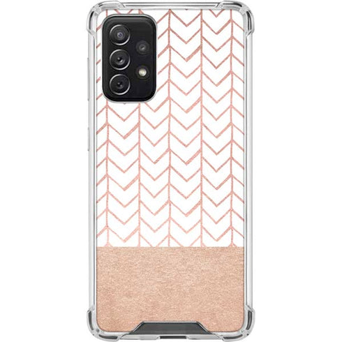 Rose Gold Herringbone Galaxy A72 5G Clear Case