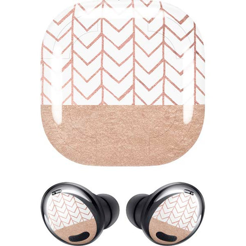Rose Gold Herringbone Galaxy Buds Pro Skin
