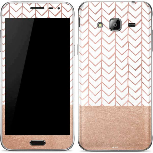 Rose Gold Herringbone Galaxy J3 Skin