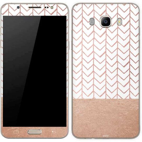 Rose Gold Herringbone Galaxy J7 Skin