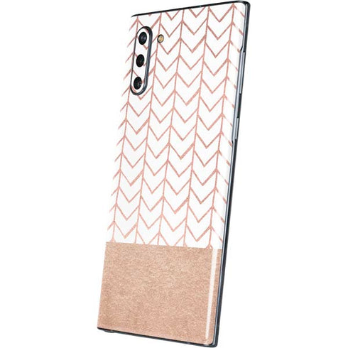 Rose Gold Herringbone Galaxy Note 10 Skin