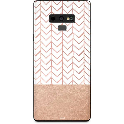 Rose Gold Herringbone Galaxy Note 9 Skin
