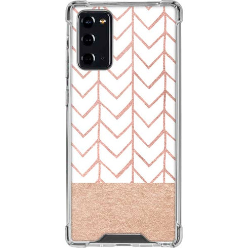 Rose Gold Herringbone Galaxy Note20 5G Clear Case