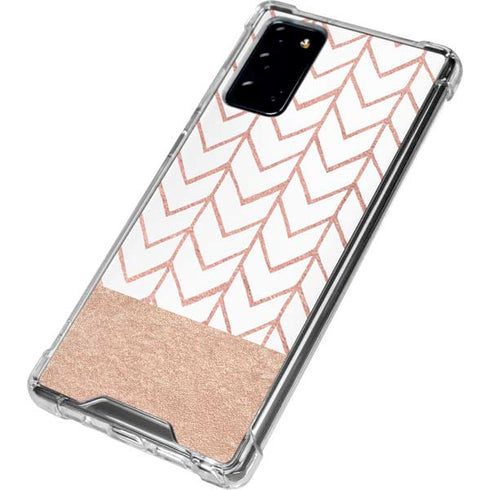 Rose Gold Herringbone Galaxy Note20 5G Clear Case
