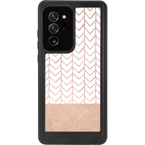 Rose Gold Herringbone Galaxy Note20 Ultra 5G Waterproof Case
