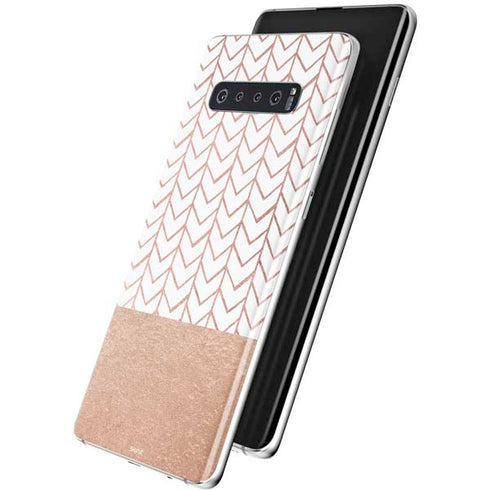 Rose Gold Herringbone Galaxy S10 Plus Skin