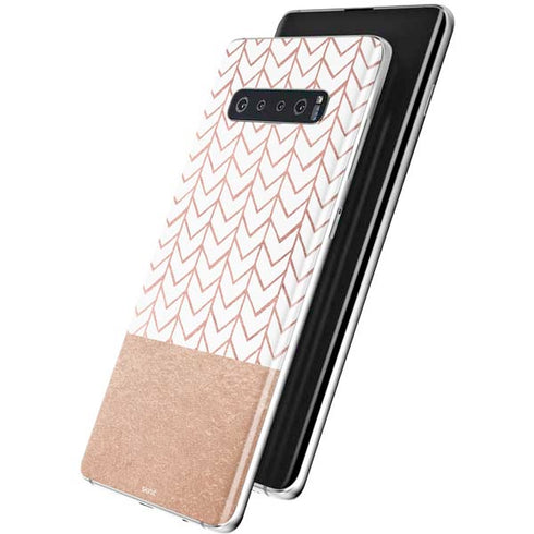 Rose Gold Herringbone Galaxy S10 Skin