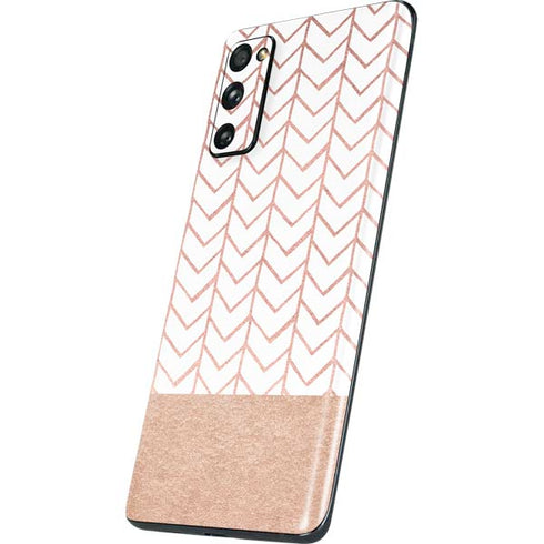 Rose Gold Herringbone Galaxy S20 Fan Edition Skin