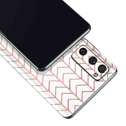 Rose Gold Herringbone Galaxy S20 Fan Edition Skin