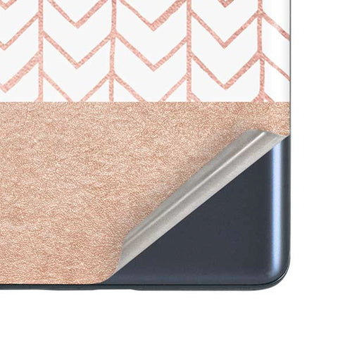 Rose Gold Herringbone Galaxy S20 Fan Edition Skin
