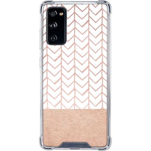Rose Gold Herringbone Galaxy S20 FE Clear Case