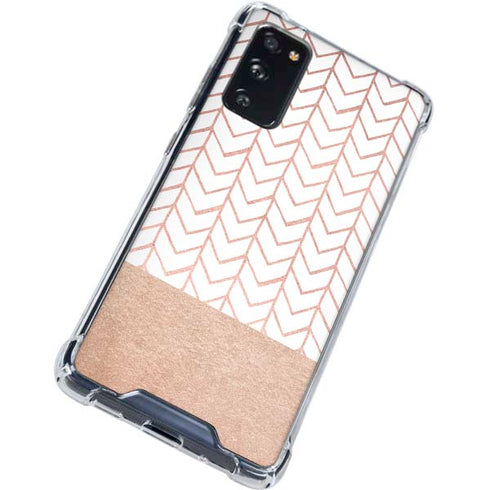 Rose Gold Herringbone Galaxy S20 FE Clear Case