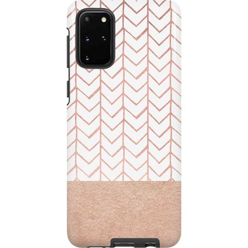 Rose Gold Herringbone Galaxy S20 Plus Pro Case