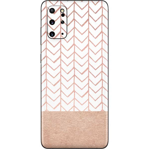 Rose Gold Herringbone Galaxy S20 Plus Skin